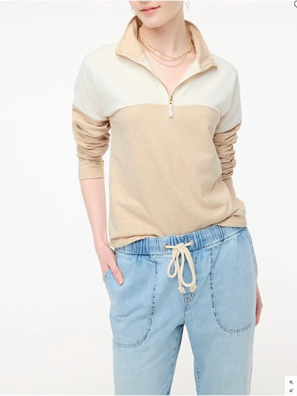 J. Crew Colorblock Half Zip Pullover